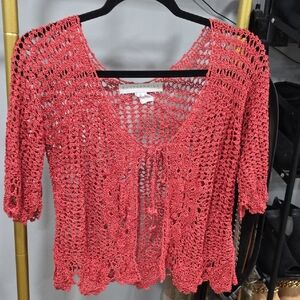 Women's Crochet Cardigan - Pink
